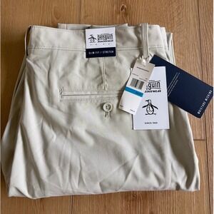 Original Penguin Mens Slim Fit Stretch Golf Pants Agate Gray size 36x32 golf